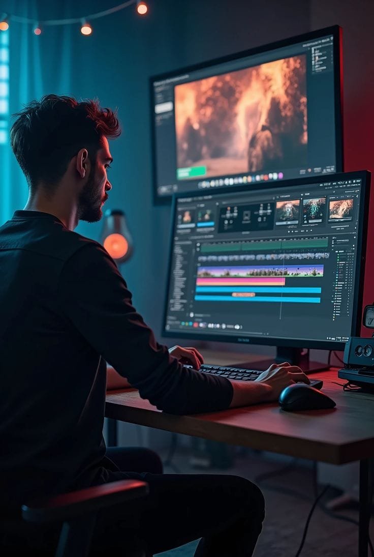 Small brand creating content in a home studio